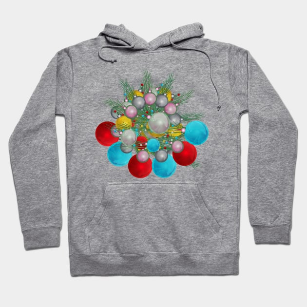 Christmas Tree lights Decorations Hoodie by Salma Ismail